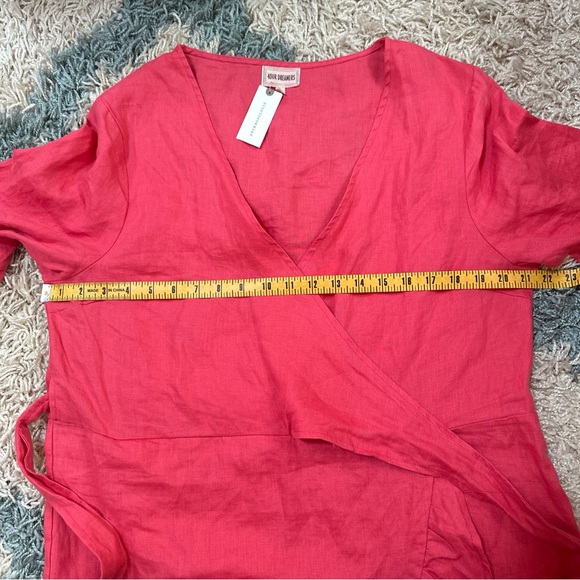 NWT Anthropologie 4our Dreamers Women's Pink Linen  Wrap Dress Size Large - Picture 10 of 11